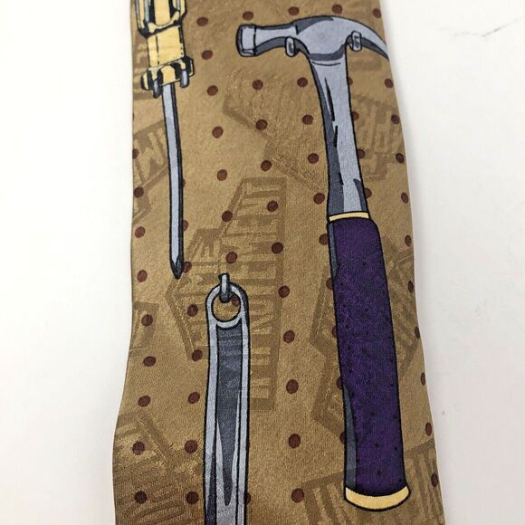 VTG 90s HOME IMPROVEMENT Men's Neck Tie Tim Allen Tool Time Garage Workshop USA - Picture 5 of 7